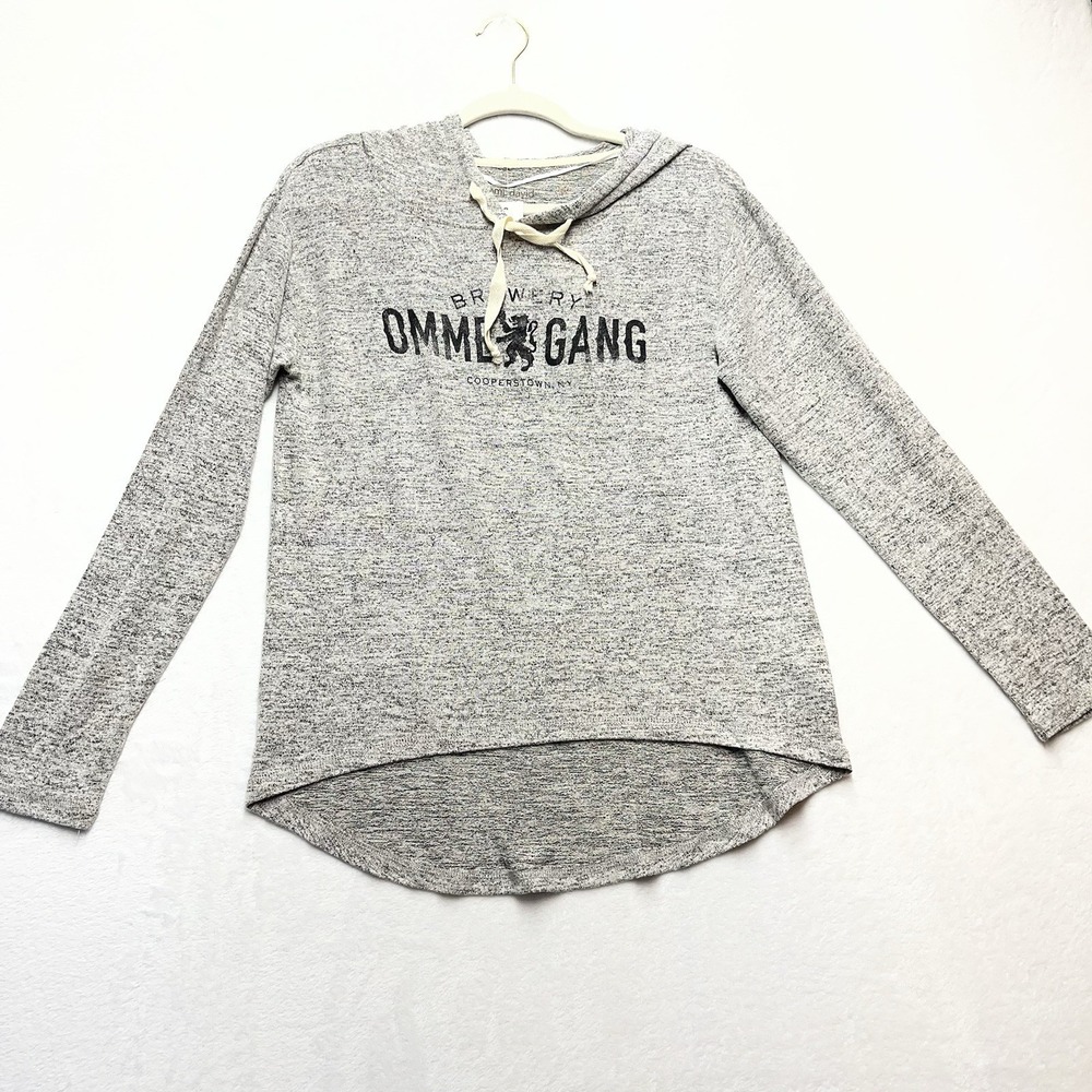 Ommegang Brewery Hoodie Womens Small Camp David High Low Charcoal NEW
